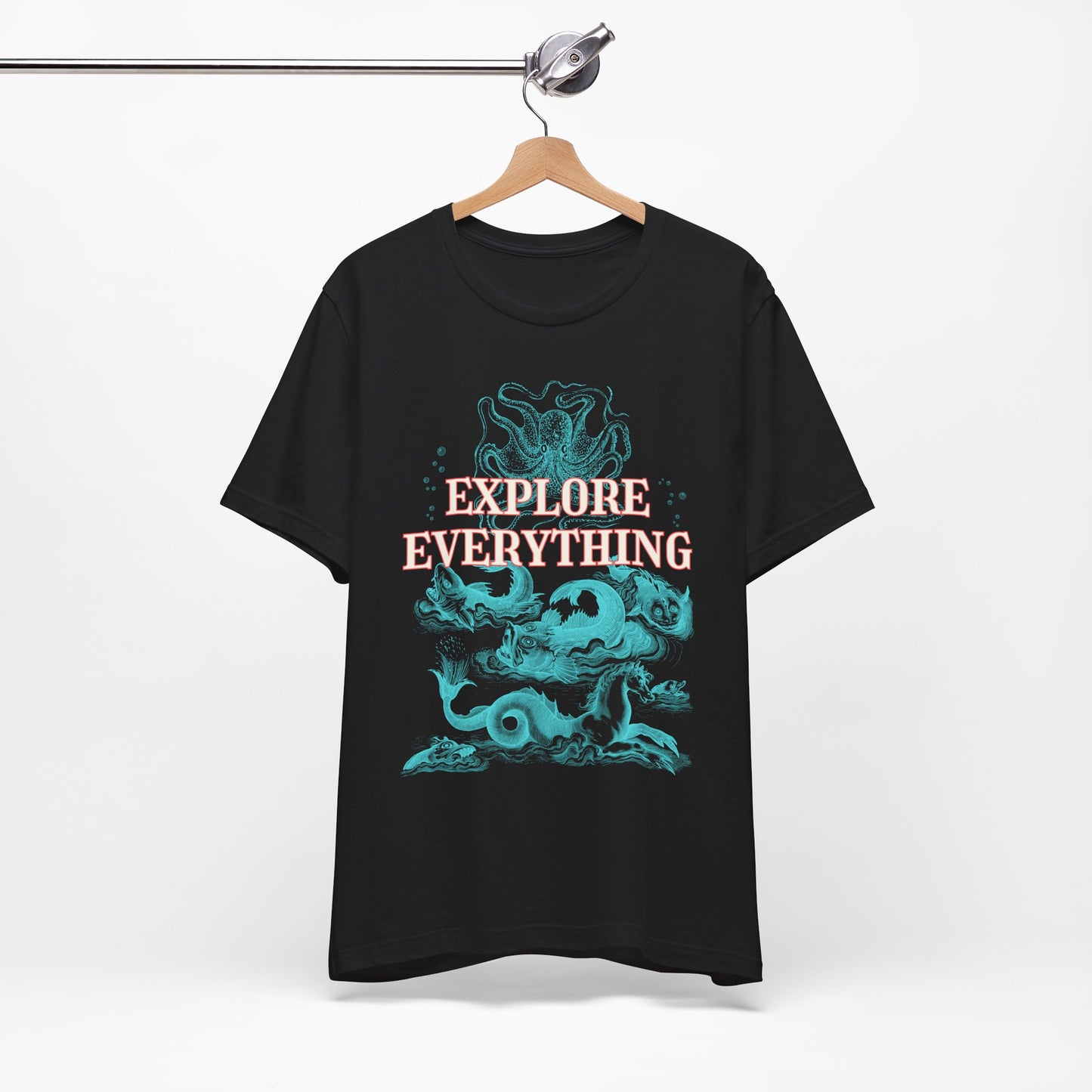 Explore the depth and the monsters that therin lurks - big print tee