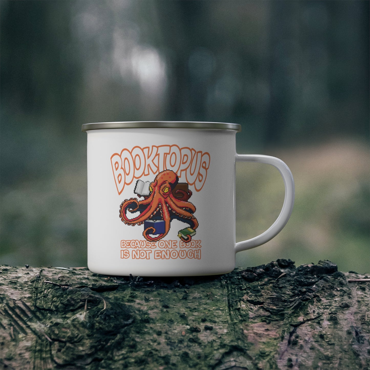 Booktopus - because on book is not enough - Enamel Camping Mug