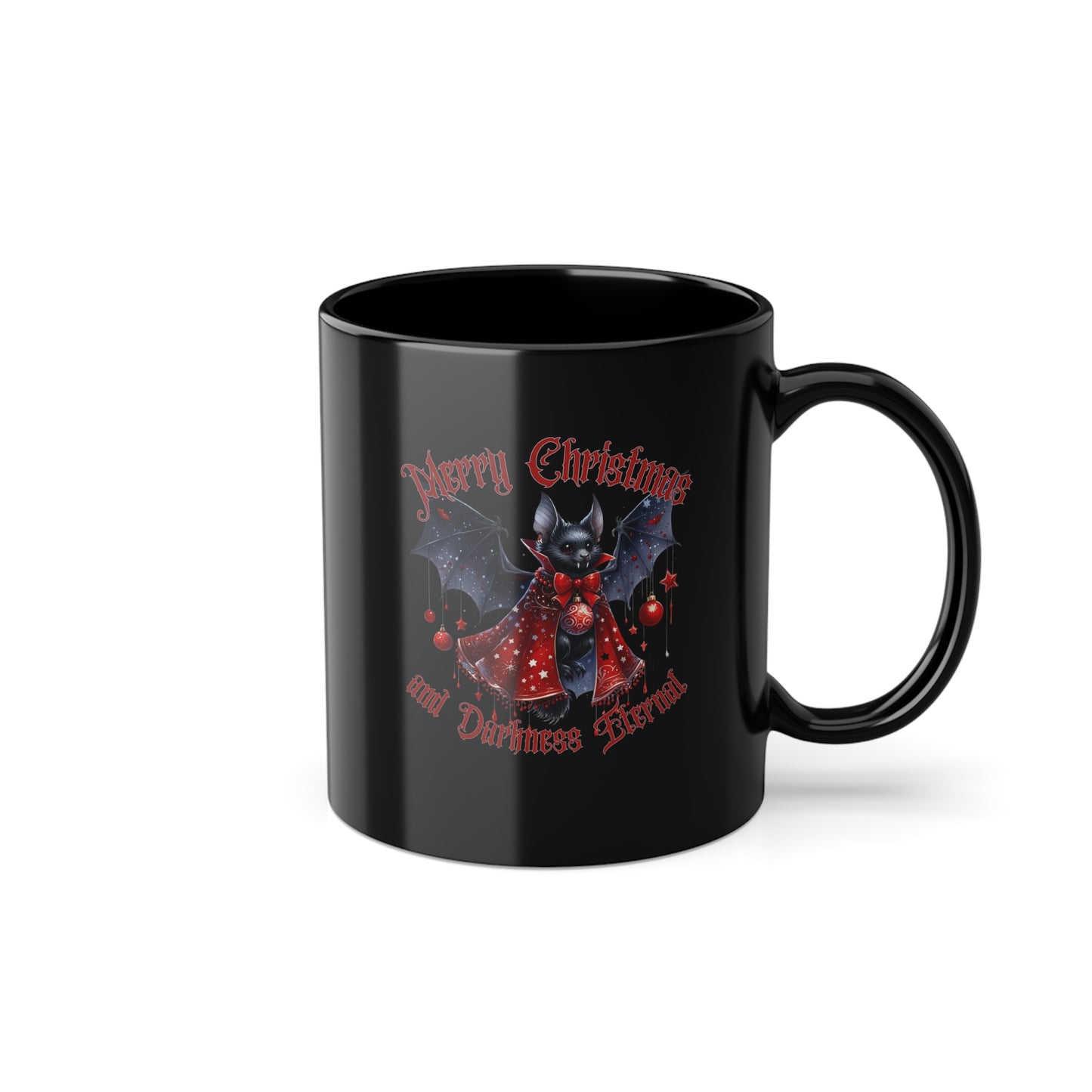 Merry Christmas and Darkness Eternal Black Bat Mug