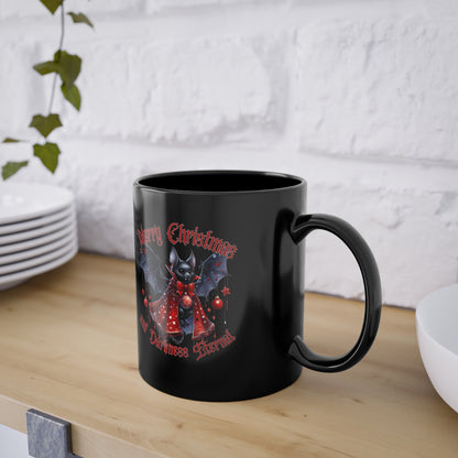 Merry Christmas and Darkness Eternal Black Bat Mug