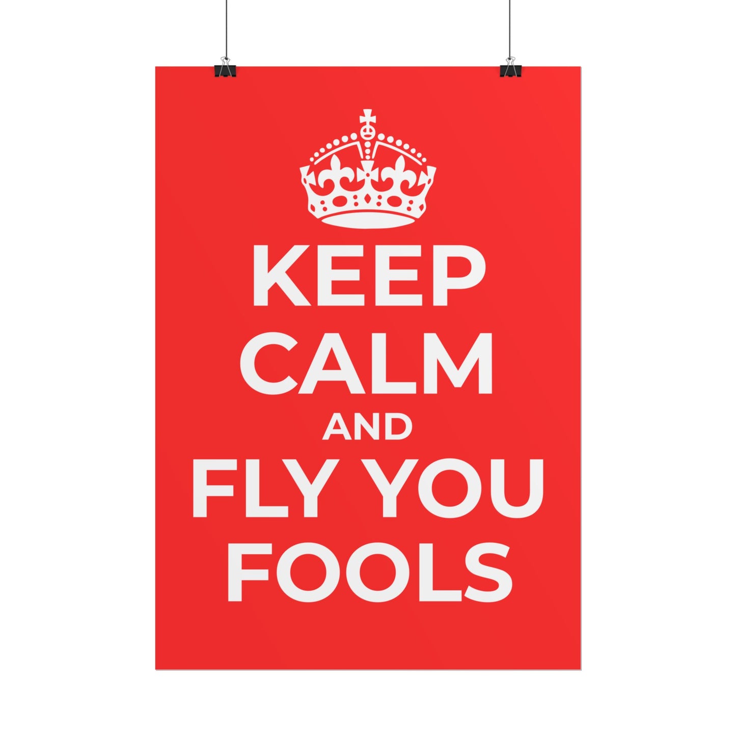 Keep Calm and Fly You Fools Poster