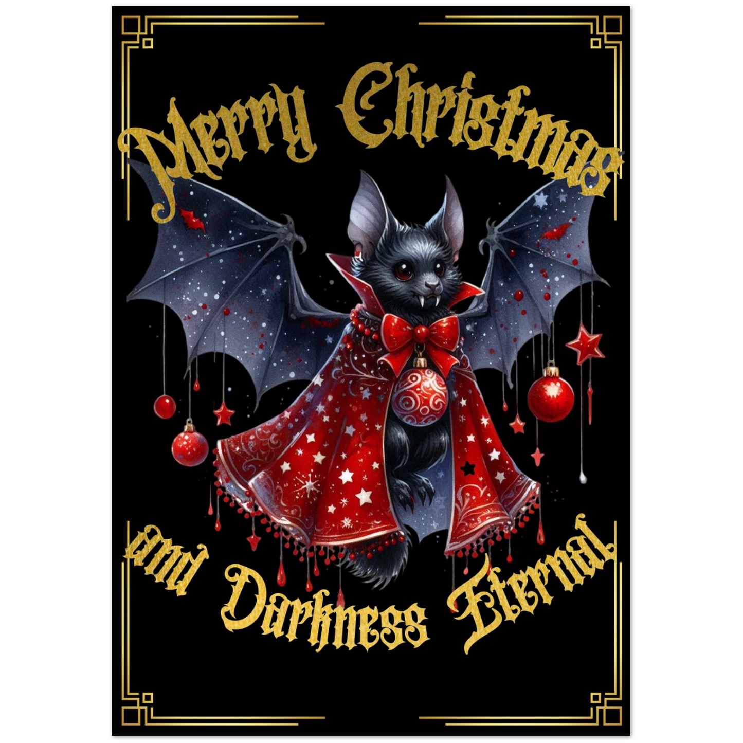 Merry Christmas and Darkness Eternal Greeting Card (pack of 10)